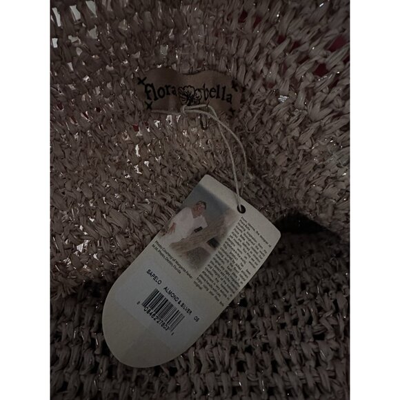 florabella Sapelo Tote Bag Almond Silver Raffia Summer Beach - Picture 7 of 7